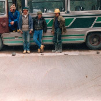 Trabajadores de la mina El Toqui